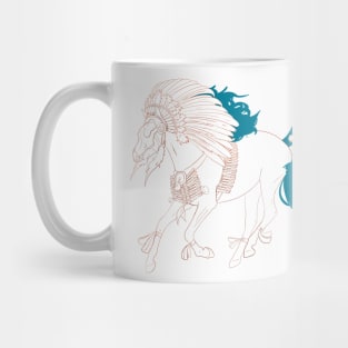 Skull war horse colour 2 Mug